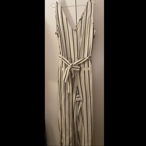 Madewell White and Navy Jumpsuit NWT